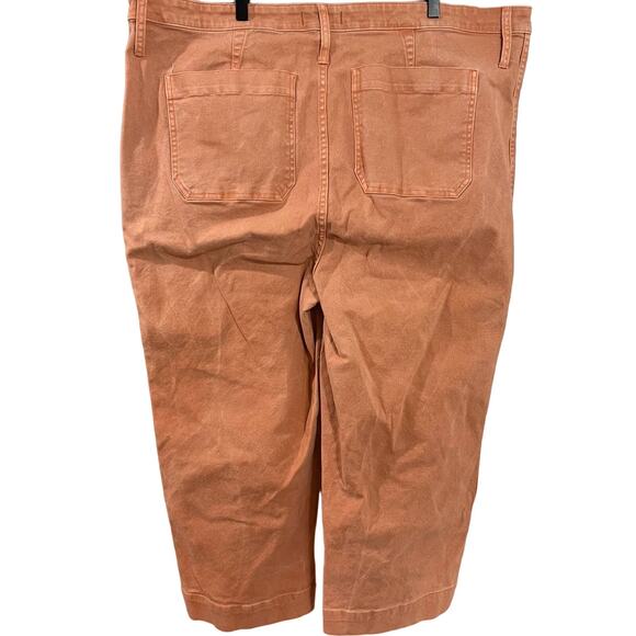 Madewell Emmett Wide-Leg Crop Pants Peachy Orange Size 37 - Picture 3 of 7